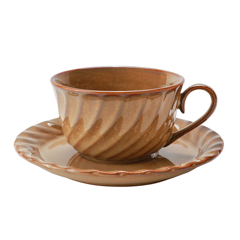 European vintage glaze change ceramic coffee cup Cappuccino Latte Fancy Coffee Latte cup and saucer set 200ML