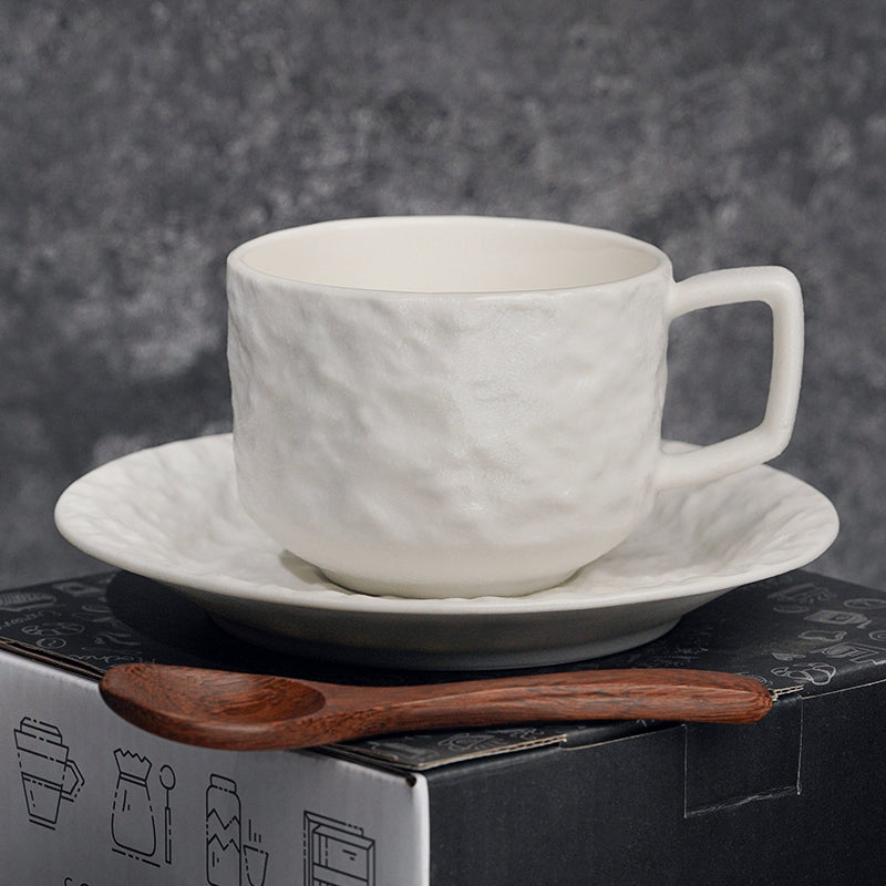 Japanese retro mug High-grade exquisite high appearance level rock pattern gift box 320ml large capacity ceramic coffee cup