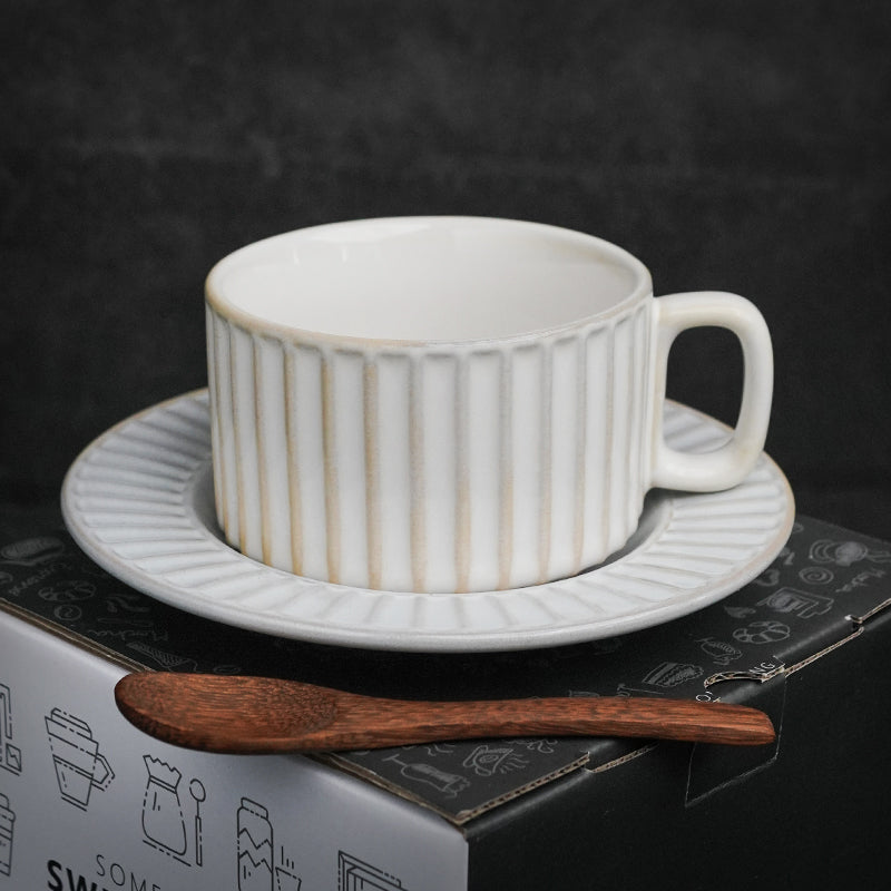 Vintage European glaze change ceramic coffee cup Cappuccino Latte Fancy Coffee Latte Cup and saucer set 220ML