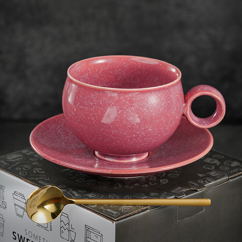 Chinese classical retro light luxury senior sense of holiday gift box ceramic egg coffee latte cup high-grade exquisite