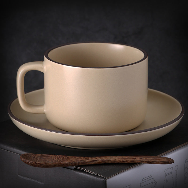 Nordic coffee cup and saucer set couple cup household cup and saucer scoop European small exquisite coffee cup ceramic cup and saucer rack