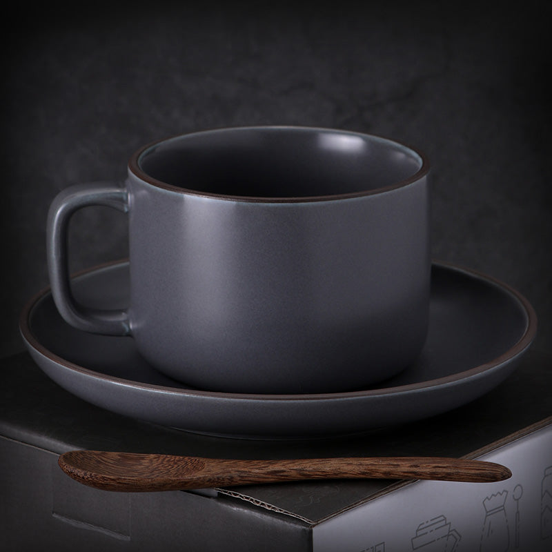 Nordic coffee cup and saucer set couple cup household cup and saucer scoop European small exquisite coffee cup ceramic cup and saucer rack